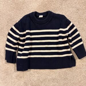 GAP Toddler Navy and Cream Striped Knit Top